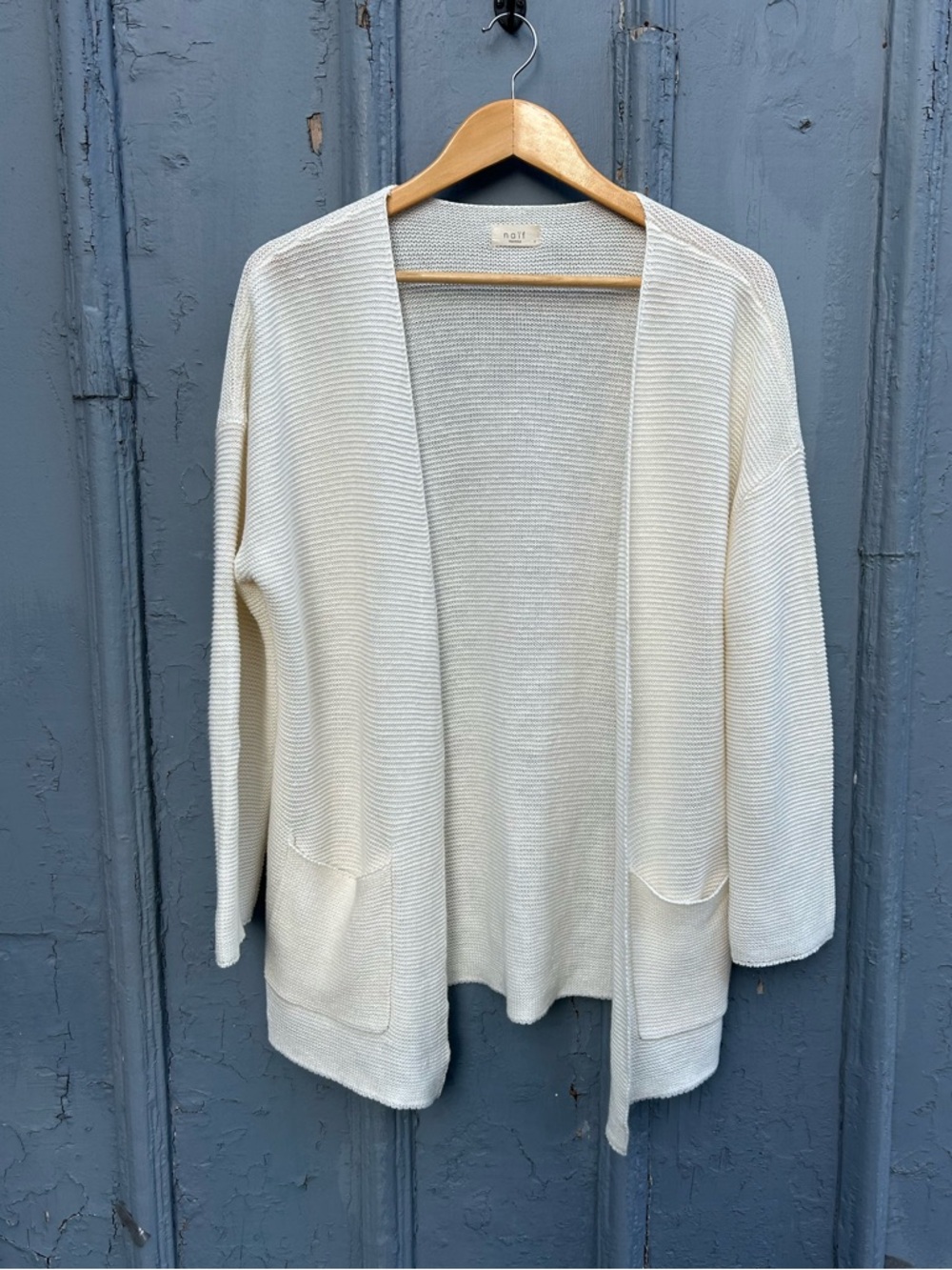 Naïf Montréal Cream Linen open Cardigan, size Small